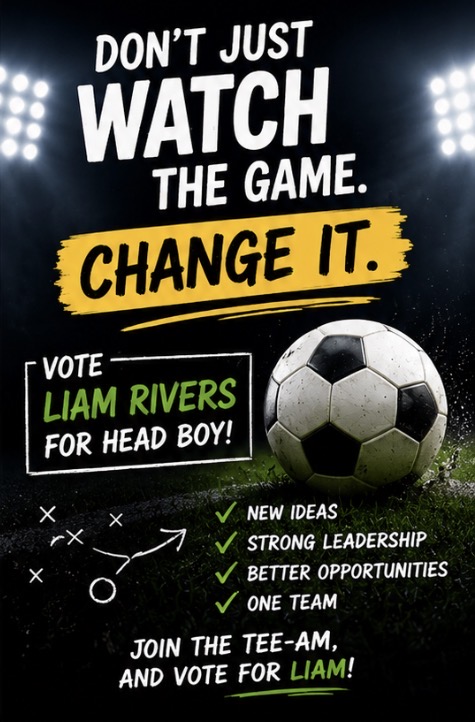 Don't just watch the game — change it. Vote Liam